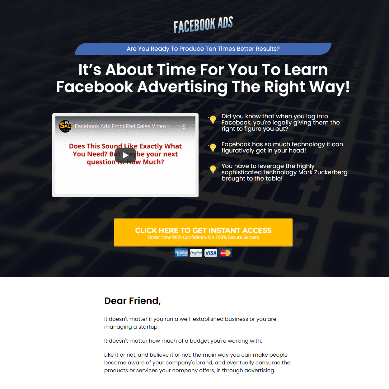 Automated Website: FaceBook Ads – Digital Products Pro