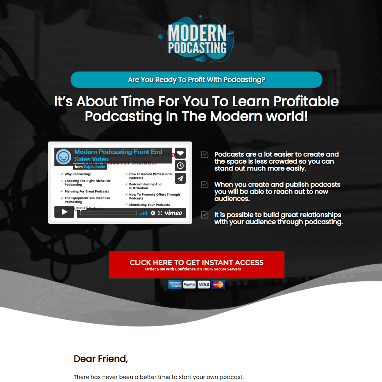Automated Website: Modern Podcasting – Digital Products Pro