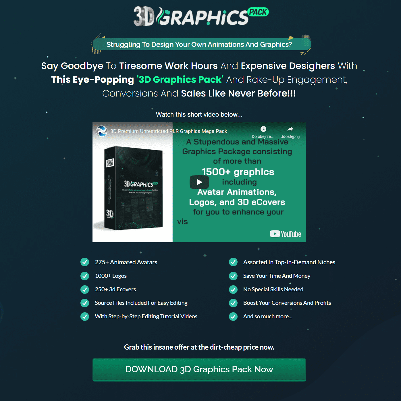 3D Premium Graphics Automated Website – Digital Products Pro