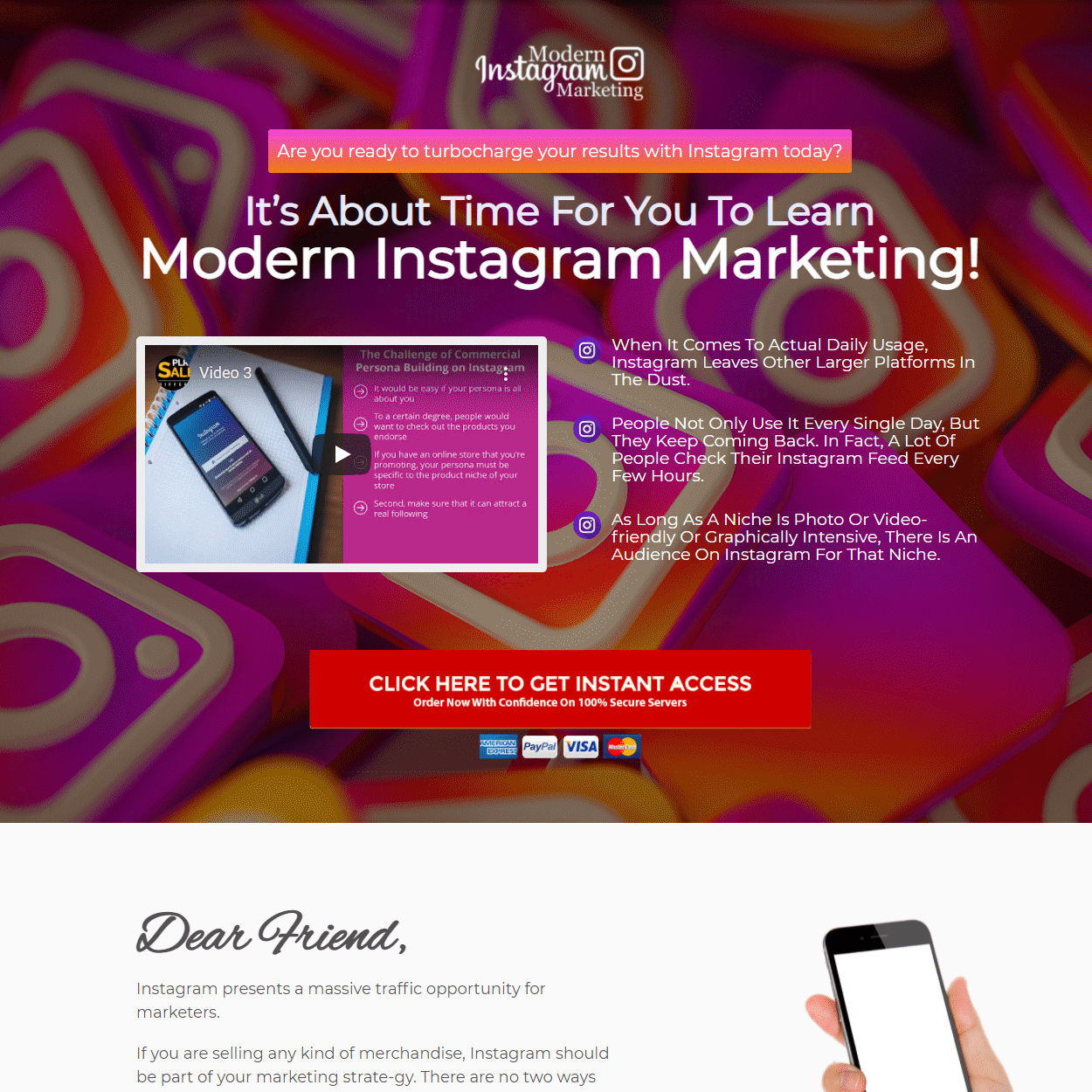 Automated Website: Modern Instagram Marketing – Digital Products Pro