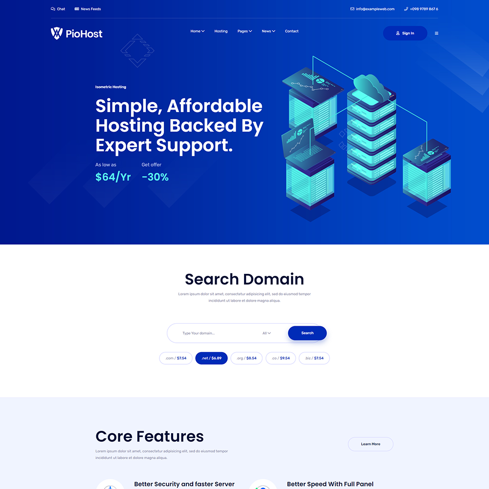 Pi Host 2 – Premium HTML Responsive Website – Digital Products Pro