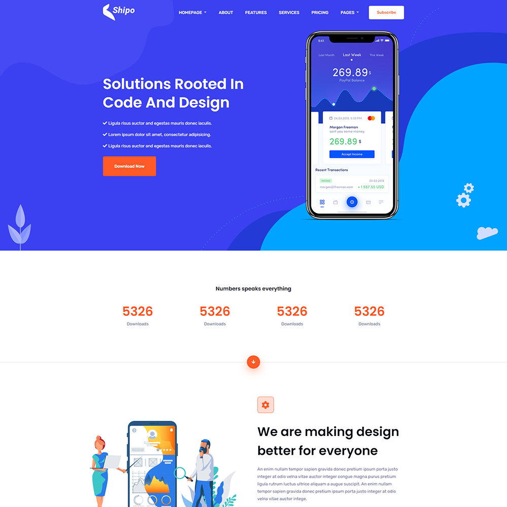 Code And Design – Premium HTML Responsive Website – Digital Products Pro