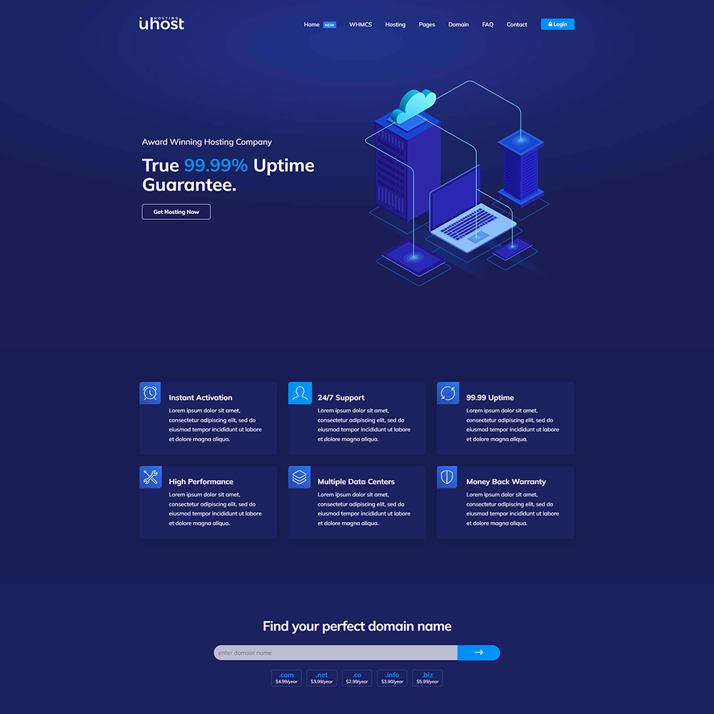 Web Hosting 7 – Premium HTML Responsive Website – Digital Products Pro