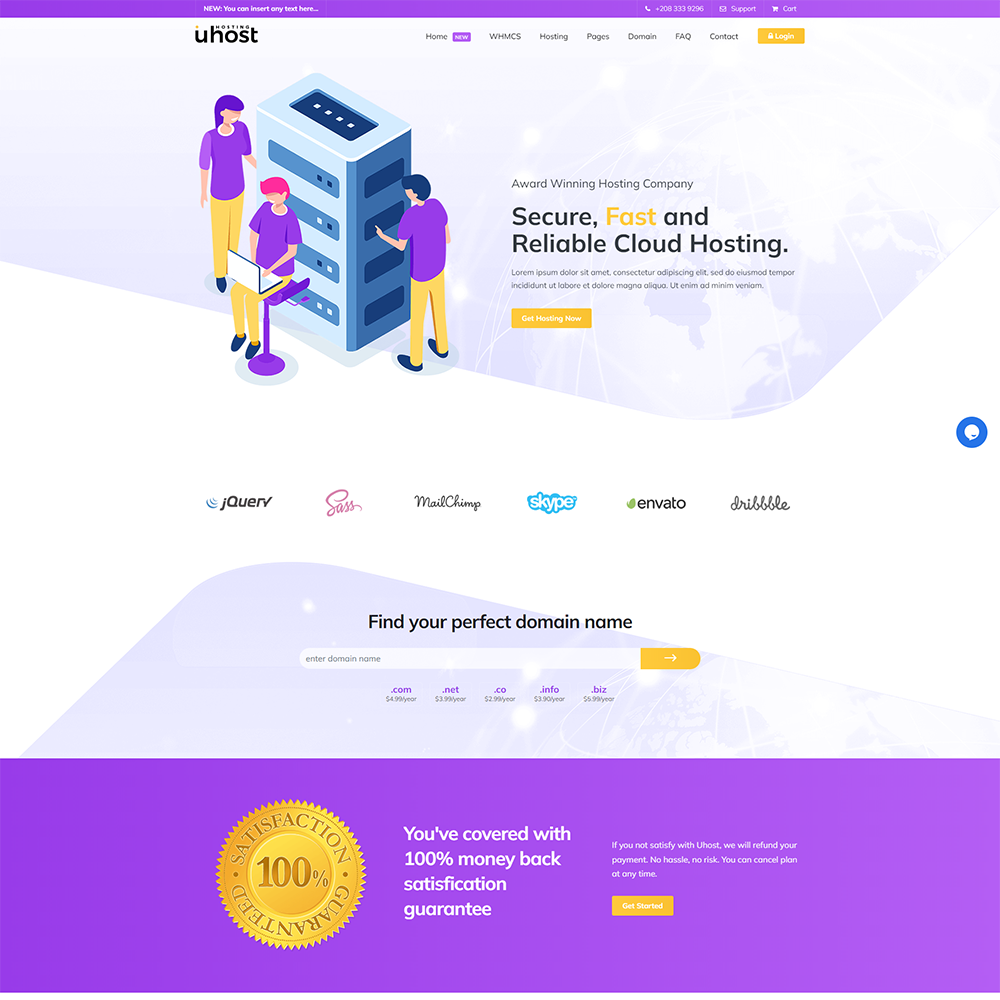 Web Hosting 8 – Premium HTML Responsive Website – Digital Products Pro