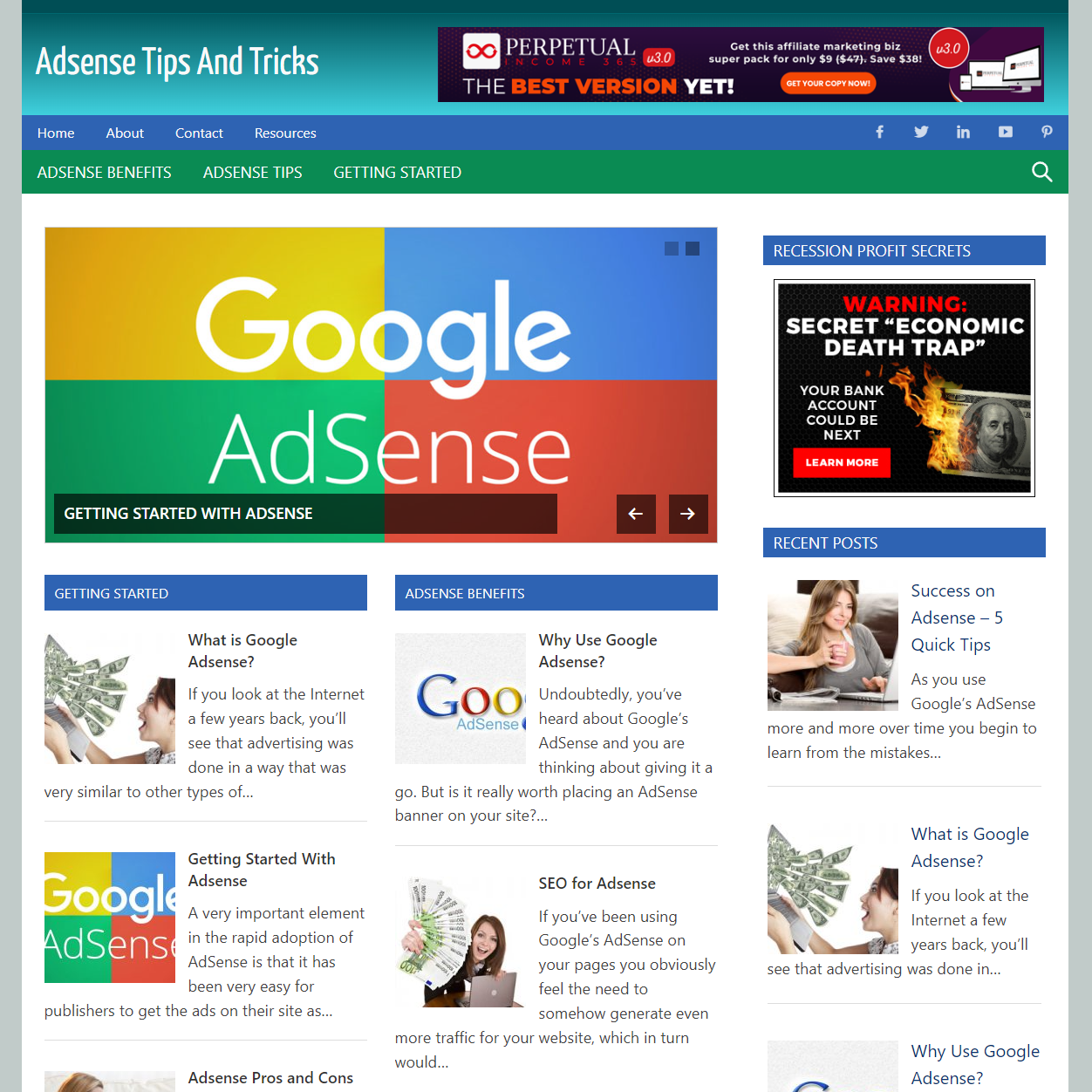 Adsense Tips And Tricks – PreMade WordPress Blog – Digital Products Pro