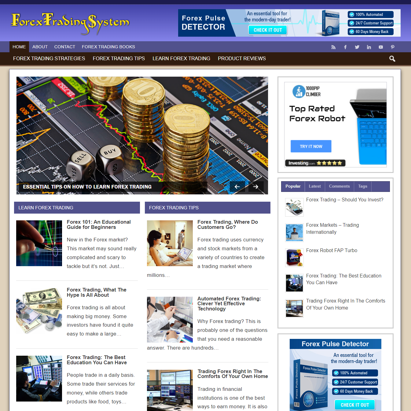Forex Trading System - PreMade WordPress Blog