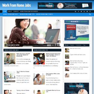 Work From Home Jobs - PreMade WordPress Blog