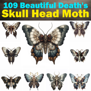109 Beautiful Death's, Skull Head Moth, Printable Graphics / Clip Art, High Quality, 1024x1024